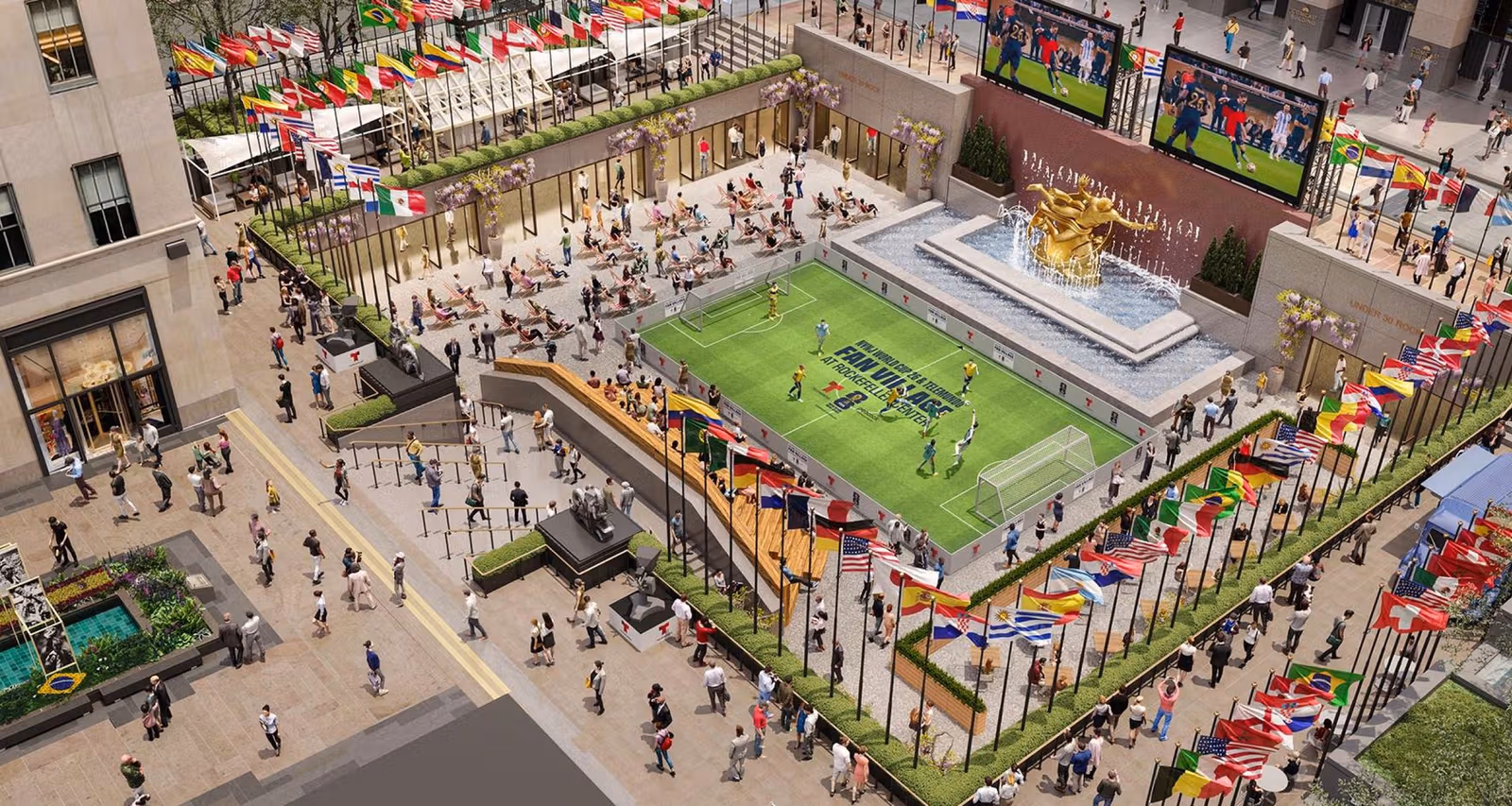 NYNJ World Cup 2026 Fan Village at Rockefeller Center in Midtown Manhattan
