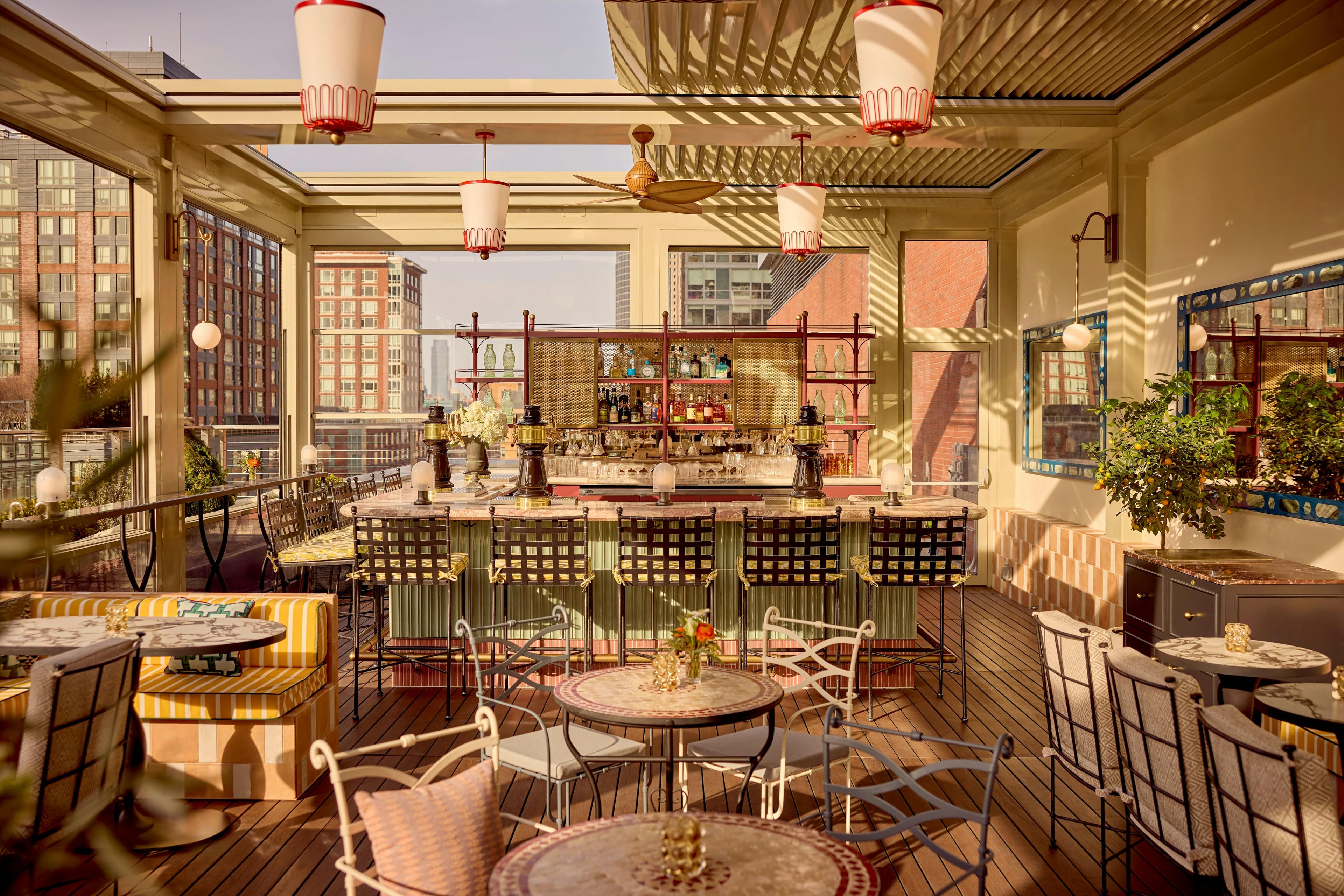 Leonessa Rooftop Bar - Hotel Rooftop at Conrad New York Downtown, Battery Park City, One World Trade Center