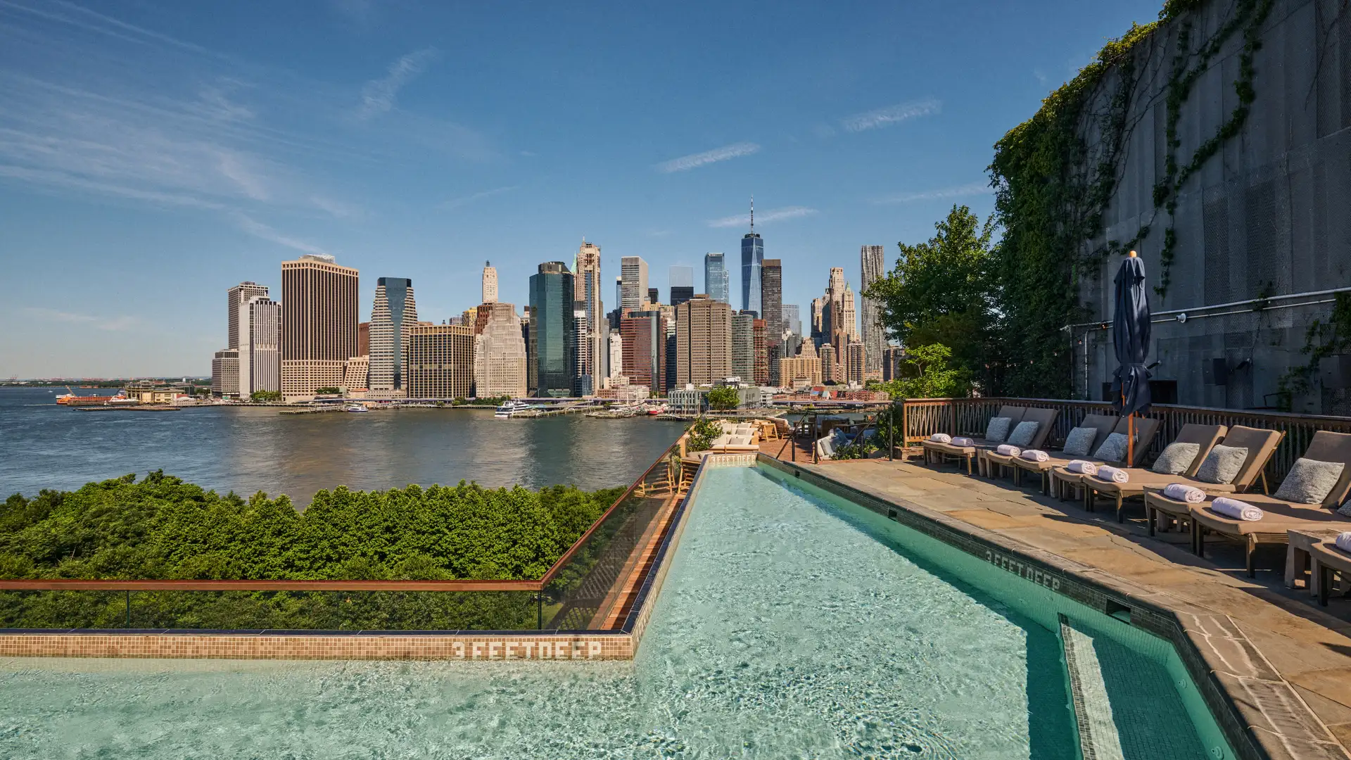 Rooftop pool at 1 Hotel Brooklyn Bridge